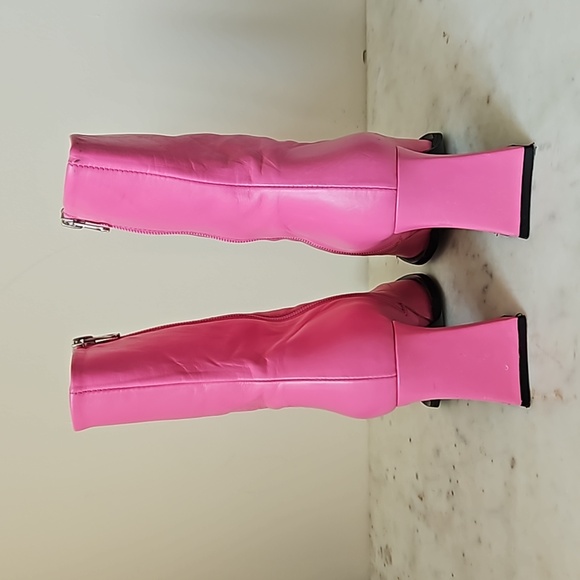 L'INTERVALLE - Barbie pink buttery soft leather ankle boots - Picture 6 of 9